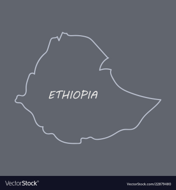 High detailed map - ethiopia vector image High detailed map - ethiopia vector image