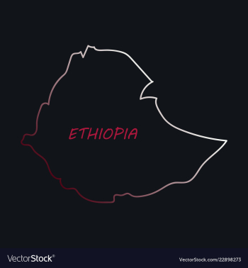 High detailed map - ethiopia vector image High detailed map - ethiopia vector image