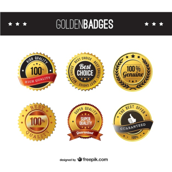 High quality golden badges High quality golden badges