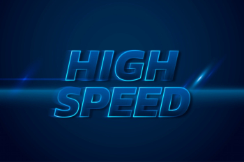 High-speed 3D neon speed text blue typography… | Free stock illustration | High Resolution graphic