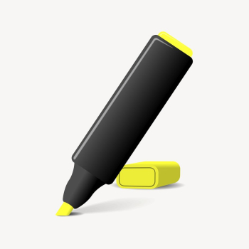 Highlighter pen clipart, stationery illustration | Free Vector - rawpixel