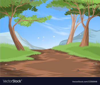 Hiking trail vector image Hiking trail vector image