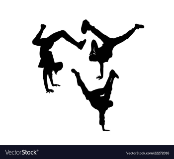 Hip hop dancer silhouettes vector image Hip hop dancer silhouettes vector image