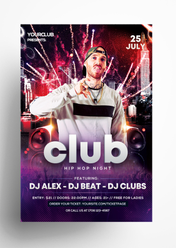 Hip Hop Night Free PSD Flyer Template Hip Hop Night Free PSD Flyer Template