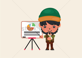 Hipster boy presenting statistics Hipster boy presenting statistics
