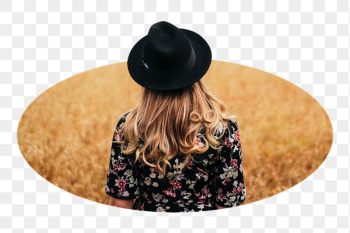 Hipster woman png in field | Free PNG - rawpixel