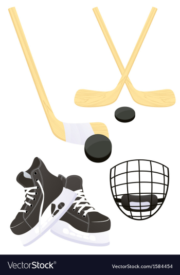 Hockey objects vector image Hockey objects vector image