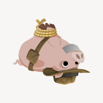 Hogtied piggy explorer character clipart, | Free Vector - rawpixel Hogtied piggy explorer character clipart, | Free Vector - rawpixel