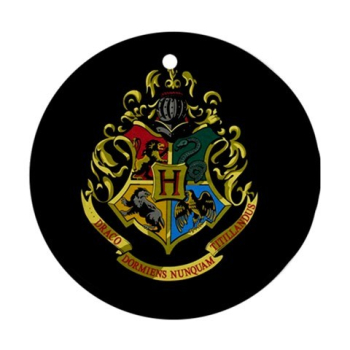 Hogwarts School Crest Emblem Harry Potter Round Ornament (Two Sides)