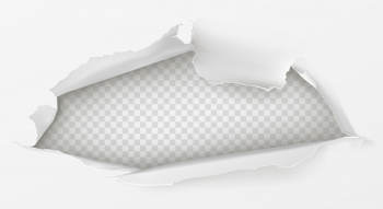 Hole in white paper sheet 3d realistic Hole in white paper sheet 3d realistic