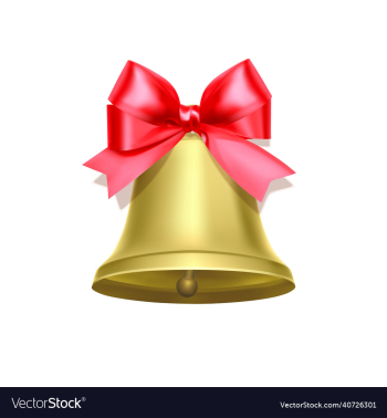 holiday decoration element golden bell with red holiday decoration element golden bell with red