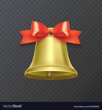 holiday decoration element golden bell with red holiday decoration element golden bell with red