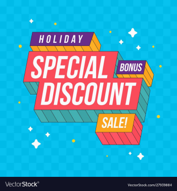 Holiday special discount for business template vector image Holiday special discount for business template vector image