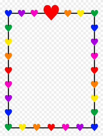 Holly Clipart Border Rainbow - Heart Border