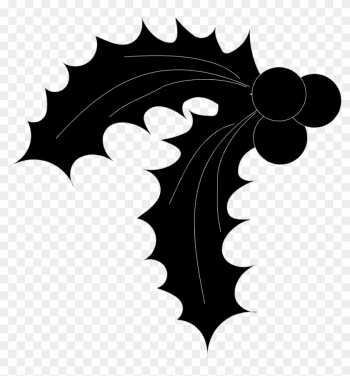 Holly - Holly Leaf Clipart Black And White