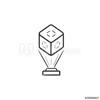 Holographic communication hand drawn outline doodle icon Holographic communication hand drawn outline doodle icon