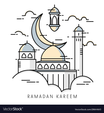 holy month ramadan kareem line art