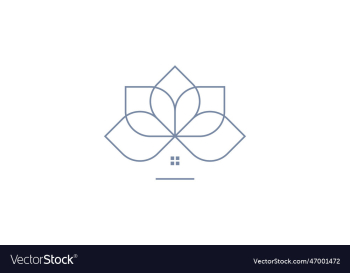 home flower logo with line style