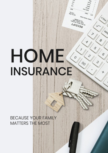 Home insurance, editable poster template | Free Vector Template - rawpixel