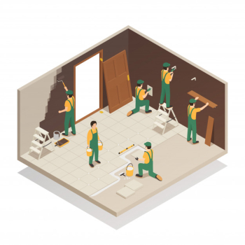Home renovation isometric composition Free Vector Home renovation isometric composition Free Vector