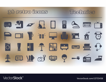 Home retro appliances set house technics vector image