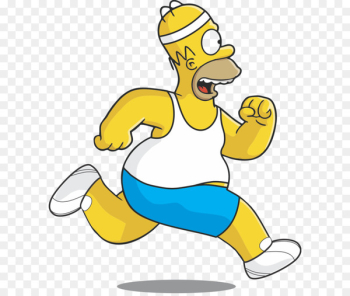 Homer Simpson Miami Hurricanes football Los Angeles Dodgers Running - Homer Simpson PNG 