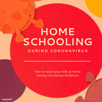 Homeschooling during coronavirus pandemic social banner template mocku.. | Free  illustration - 2307118