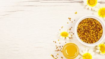 Honey and bee pollen with beautiful flower on white wooden desk Free Photo Honey and bee pollen with beautiful flower on white wooden desk Free Photo