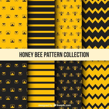 Honey pattern with bees Honey pattern with bees