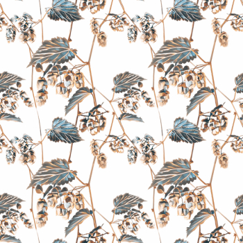Hops seamless pattern. Watercolor background. 