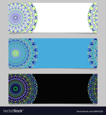 Horizontal colorful gravel mandala banner vector image Horizontal colorful gravel mandala banner vector image
