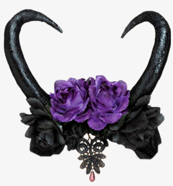 horns #crown #flowers #purple #black #goth #gothic - Forest Fairy ...