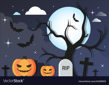 horror halloween tree pumpkinbat art