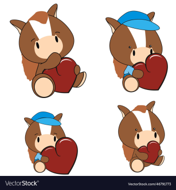 horse baby cartoon valentine heart pack horse baby cartoon valentine heart pack