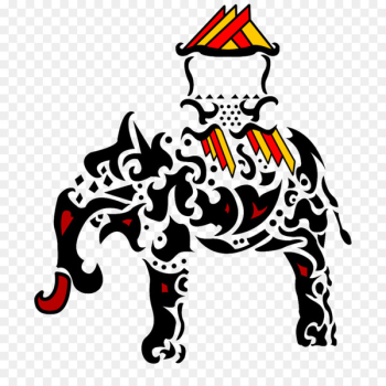 Horse, Elephant, Drawing, Blackandwhite, Fictional Character PNG