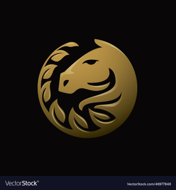 horse logo with gold leaves