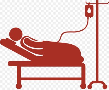 Hospital bed Patient Icon - Silhouette cartoon for elderly patients 