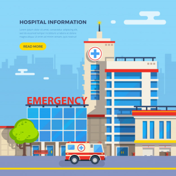 Hospital flat illustration Hospital flat illustration