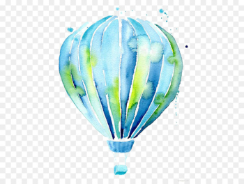 Hot air balloon Drawing Watercolor painting - Cartoon hot air balloon watercolor painted simple 