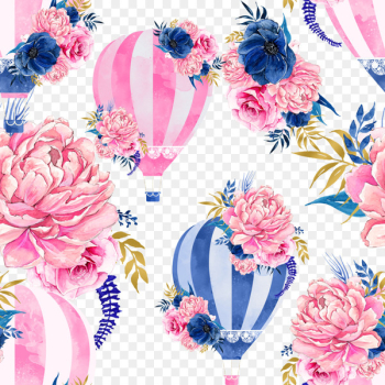 Hot air balloon Watercolor painting Clip art - Flower Hot Air Balloon 