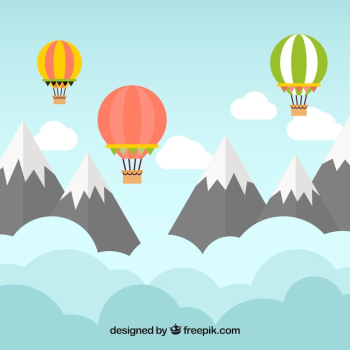 Hot air balloons background with landscape Hot air balloons background with landscape