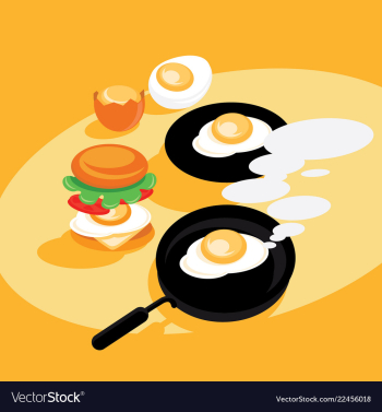 Hot eggs fresh cook vector image Hot eggs fresh cook vector image