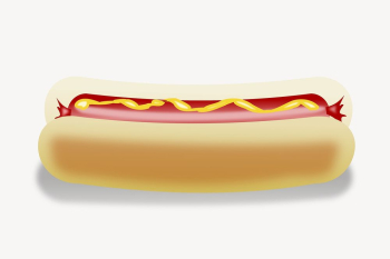 Hotdog meal clipart, illustration vector. | Free Vector - rawpixel