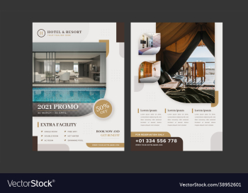 hotel and resort information flyer with photo