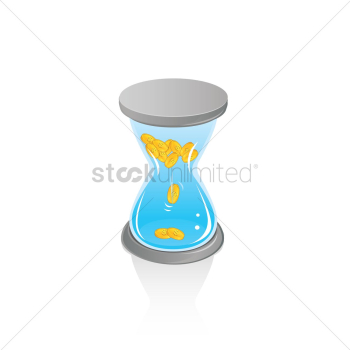Hourglass with coins Hourglass with coins