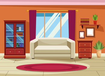 House interior with furniture scenery Free Vector House interior with furniture scenery Free Vector