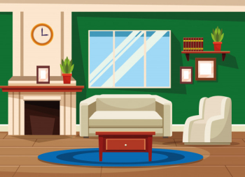 House interior with furniture scenery Free Vector House interior with furniture scenery Free Vector