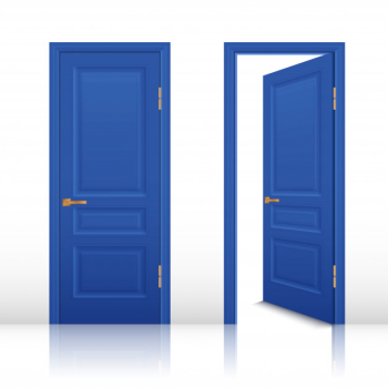 House open and closed door set House open and closed door set