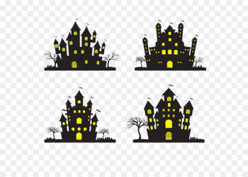 House Silhouette Clip art - Halloween House Silhouette Clip art - Halloween