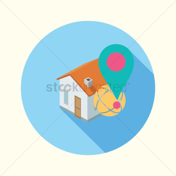 House with location pin House with location pin